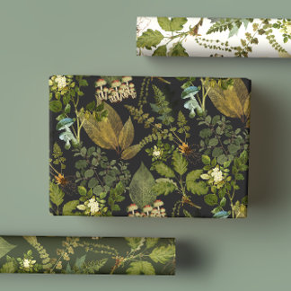 Victorian Gothic Botanicals Forest Glam  Wrapping Paper Sheet