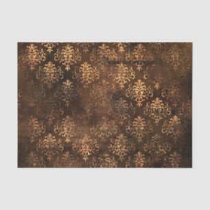 Victorian Gothic Brown Damask Tissue Paper