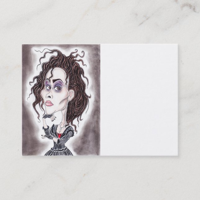 Victorian Gothic Dark Caricature Drawing Business Card (Front)