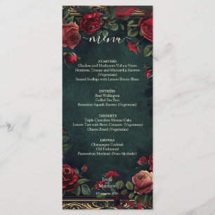 Victorian Gothic Elegance Wedding Menu