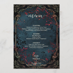 Victorian Gothic Elegance Wedding Menu