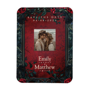Victorian Gothic Elegance Wedding Save The Date Magnet