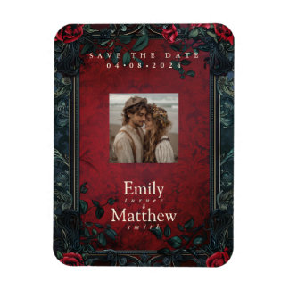 Victorian Gothic Elegance Wedding Save The Date Magnet