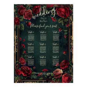 Victorian Gothic Elegance Wedding Seating Chart