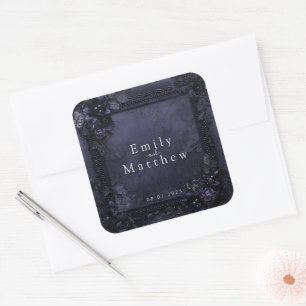 Victorian Gothic Elegance Wedding Square Sticker