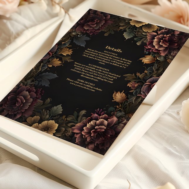 Victorian Gothic Floral Frame Wedding Enclosure Card (Creator Uploaded)