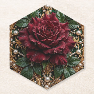 Victorian Gothic Floral Paper Coaster