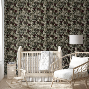 Victorian Gothic Garden Roses Pattern Wallpaper