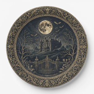 Victorian Gothic Halloween Manor Dinner Plate