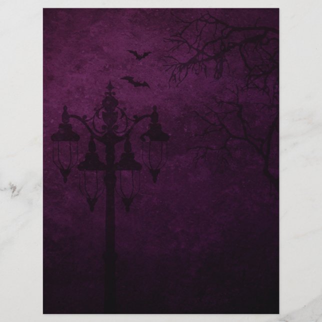 Victorian Gothic Halloween Scrapbook Paper (Front)