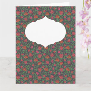 Victorian Gothic Perfect Red & Fuchsia Roses Card