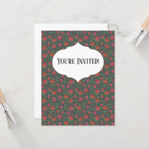 Victorian Gothic Perfect Red & Fuchsia Roses Card