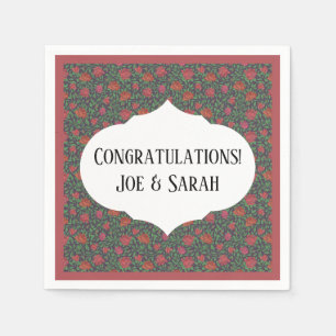 Victorian Gothic Perfect Red & Fuchsia Roses Napkin