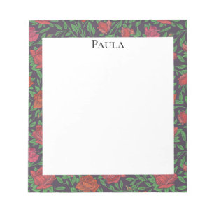 Victorian Gothic Perfect Red & Fuchsia Roses Notepad