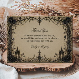 Victorian Gothic Rose Thank You Card