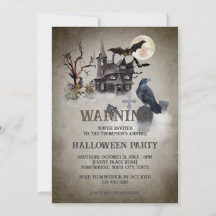 Victorian Gothic Vampire Halloween Party Invitation