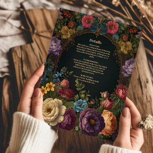 Victorian Gothic Vintage Garden Floral Wedding Enclosure Card