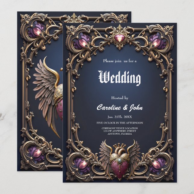 Victorian Gothic Wedding Collection Invitation (Front/Back)