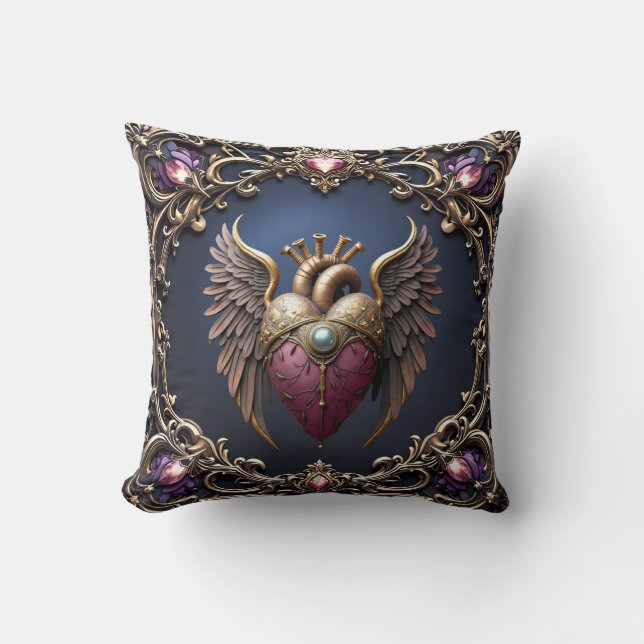 Victorian Gothic Wedding Collection Throw Pillow (Front)