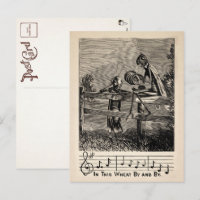 Victorian Grasshopper Song Postcard