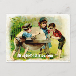 Victorian grinding wheel postcard