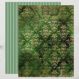 Victorian Grunge Gothic GreenScrapbook Paper