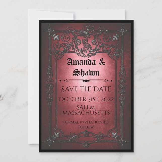 Victorian Halloween Fantasy Save The Date (Front)