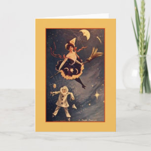 Victorian Halloween Witch Greeting Card