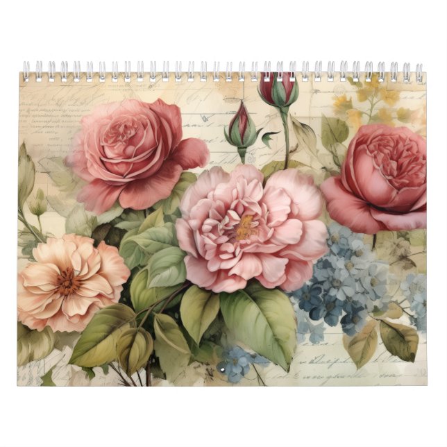 Victorian Hand Painted Flowers Calendar (Cover)