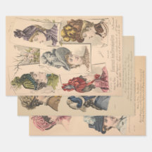 Victorian Hats French Fashion Vintage Ad Decoupage