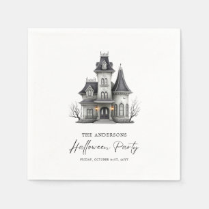 Victorian Haunted House Adult Halloween Party Napkin