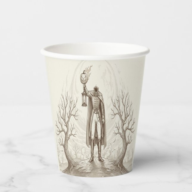 Victorian Headless Horseman For Halloween Party Paper Cups (Front)