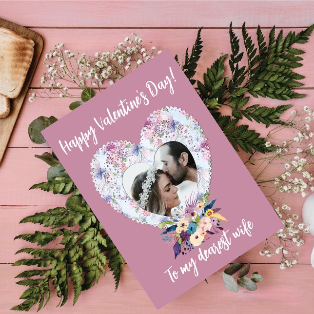 Victorian Heart Floral Valentine's Day Wife Card (Creator Uploaded)