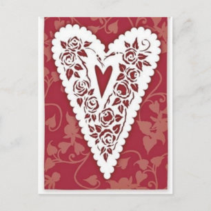 Victorian Heart Lace Postcard