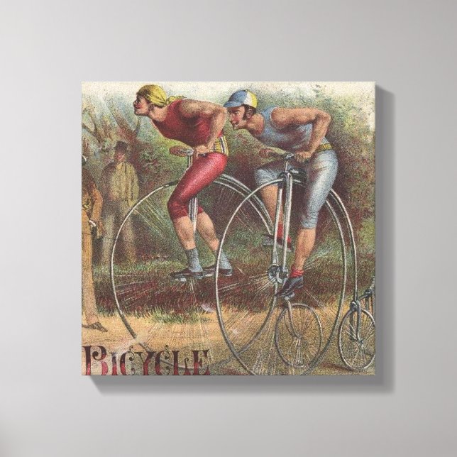 Victorian High Wheel Bicycles Canvas Print (Front)