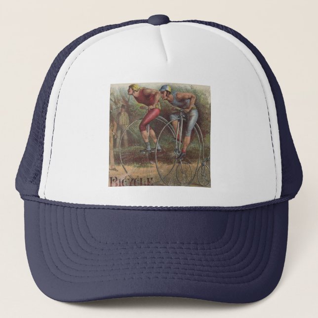 Victorian High Wheel Bicycles Trucker Hat (Front)
