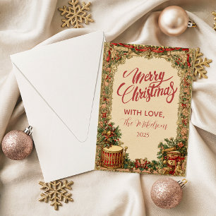 Victorian Holiday Garland Christmas Card