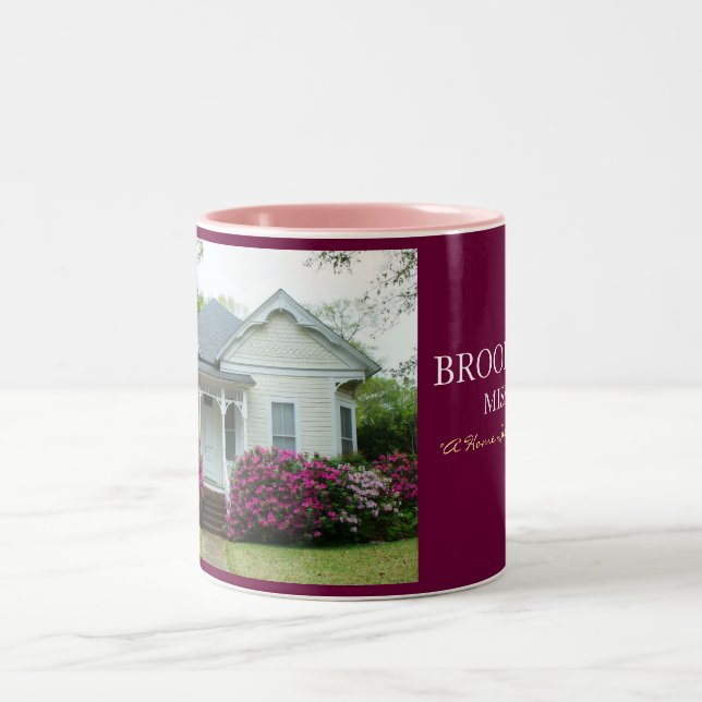 Victorian Home in Brookhaven, Mississippi Two-Tone Coffee Mug (Center)