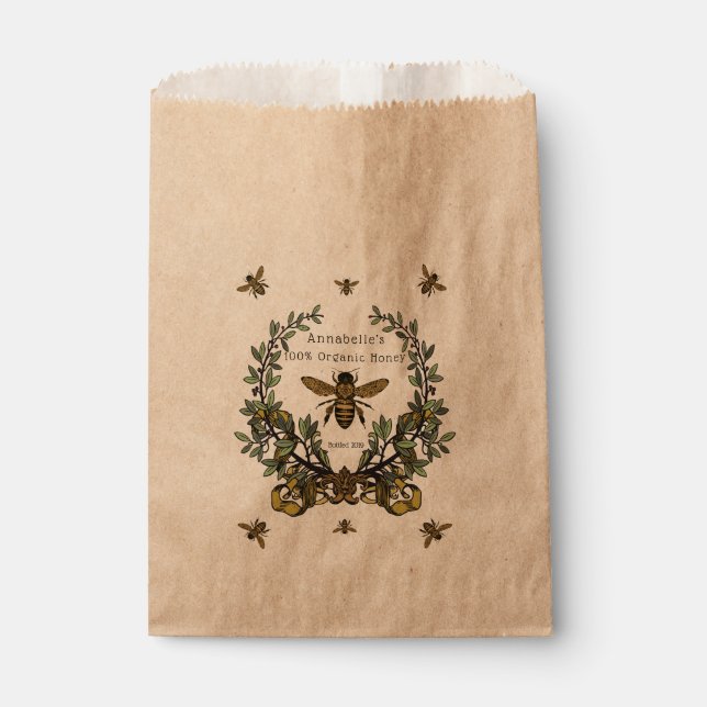 Victorian Honey Label Personalize Favour Bag (Front)