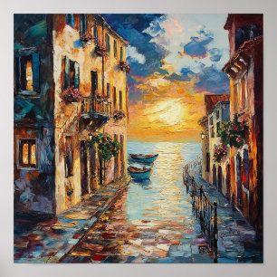 Victorian Horizon Setting Sun Office Decor
