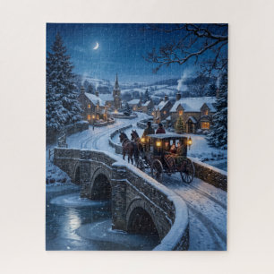 Victorian Horse Carriage Christmas Eve Jigsaw Puzzle