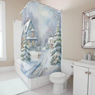 Victorian House Winter Scene Snow