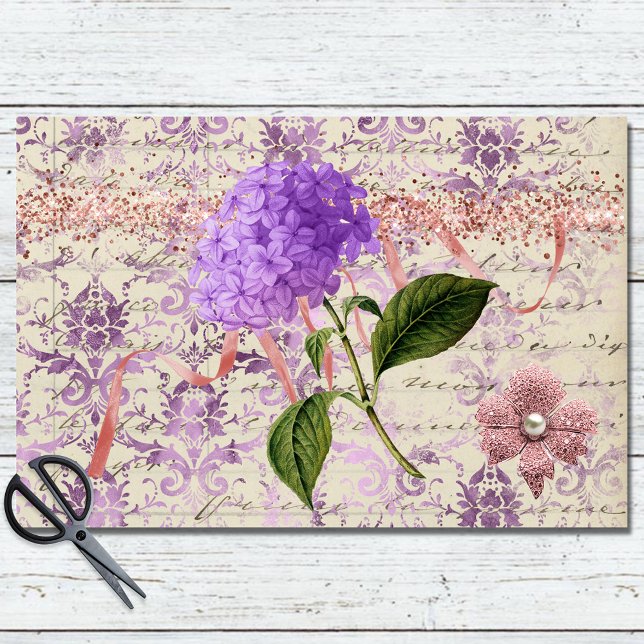 Victorian Hydrangea Ephemera Decoupage Tissue Paper (Creator Uploaded)