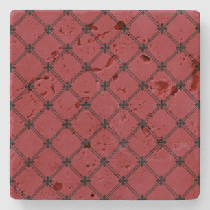 Victorian Inspired Black and Red Pattern Stone Coaster