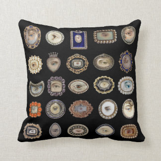 Victorian Inspired Lover's Eye collection on black Throw Pillow