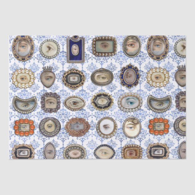 Victorian Inspired Lover's Eyes, original art Tissue Paper (Front)