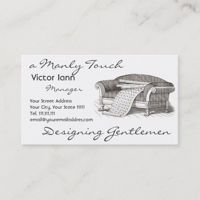 Victorian Interiors for Designer Decorator Business Card (Front)