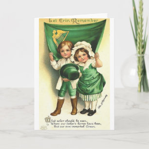 Victorian Irish Children St. Patrick's Day Card