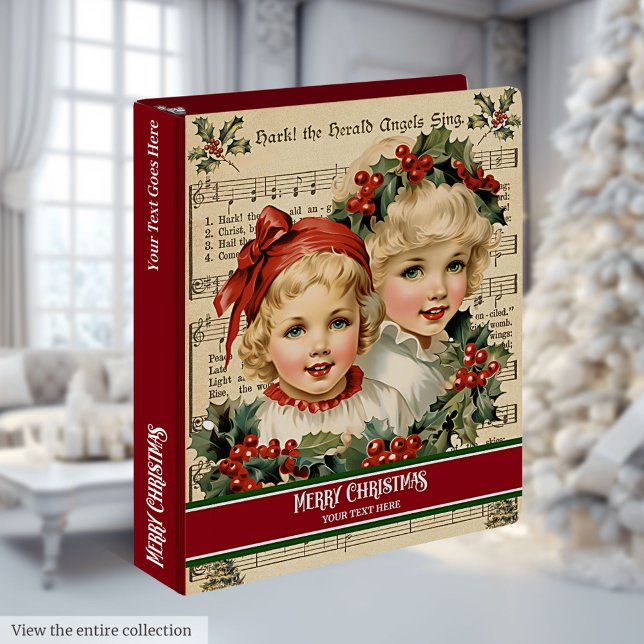 Victorian Kids Christmas Recettes Classeur Custom  (Victorian Kids Christmas Recipes Binder Custom Name)