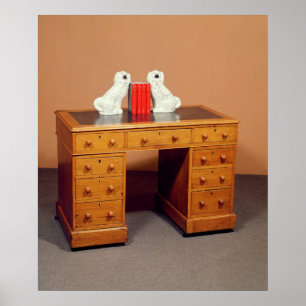 Victorian kneehole desk and a pair of dogs poster